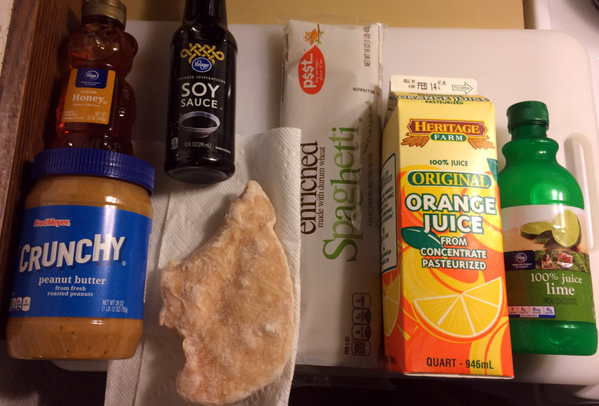 Thai Chicken PAsta Ingredients