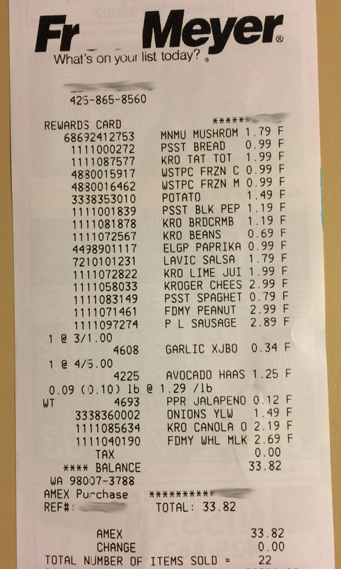 Week 3 Receipt