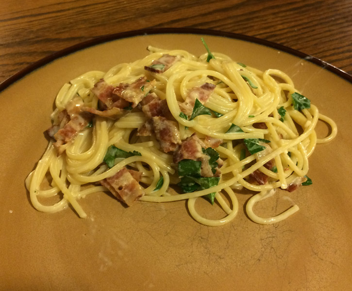 spaghetti carbonara result